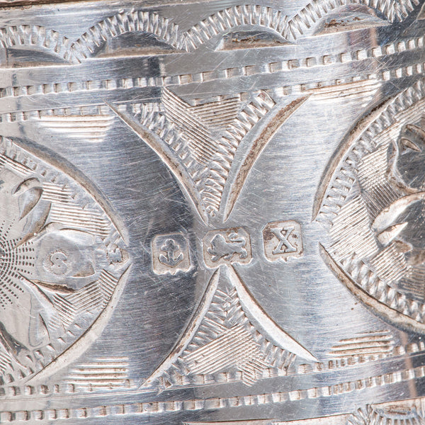 Antique Napkin Ring, English Sterling Silver, Table Decor, Hallmarked, Date 1922