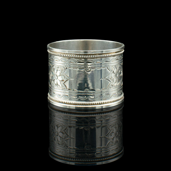Antique Napkin Ring, English Sterling Silver, Table Decor, Hallmarked, Date 1922