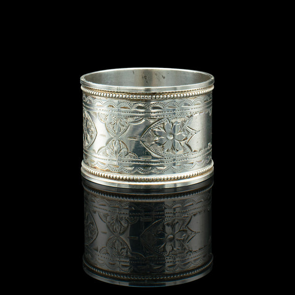 Antique Napkin Ring, English Sterling Silver, Table Decor, Hallmarked, Date 1922