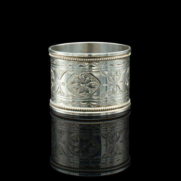 Antique Napkin Ring, English Sterling Silver, Table Decor, Hallmarked, Date 1922