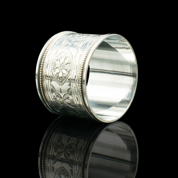 Antique Napkin Ring, English Sterling Silver, Table Decor, Hallmarked, Date 1922