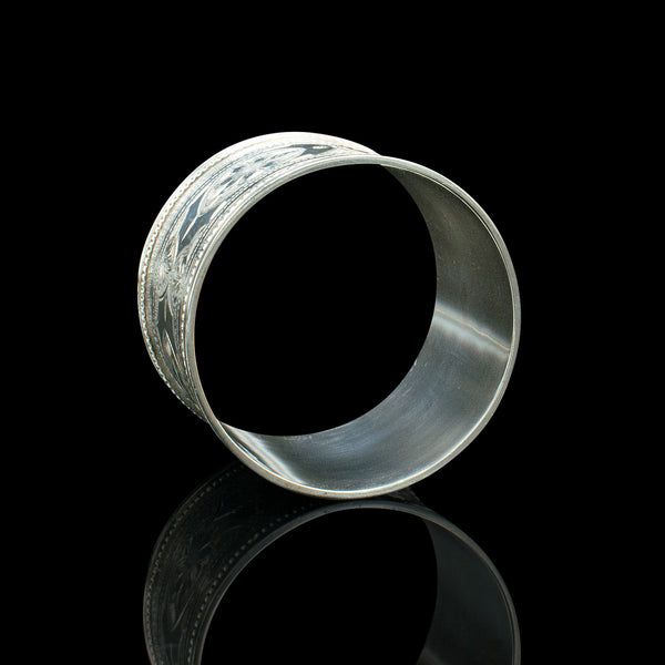 Antique Napkin Ring, English Sterling Silver, Table Decor, Hallmarked, Date 1922