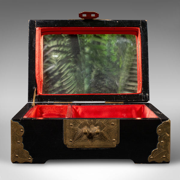 Small Vintage Decorative Jewellery Box, Chinese Lacquer, Keepsake Case, Art Deco
