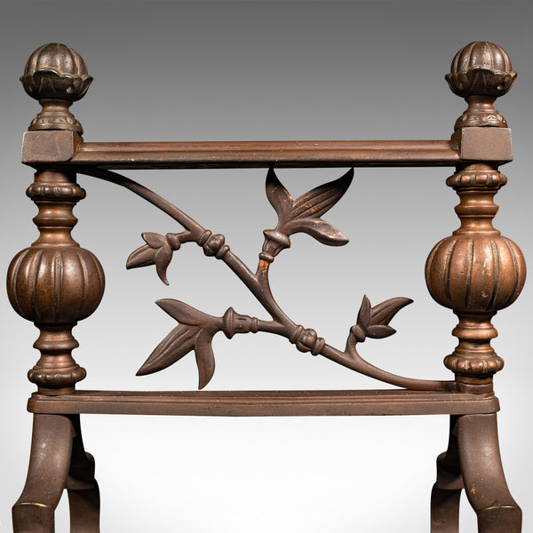 Pair Of Antique Fireside Tool Rests, English Bronze, Aesthetic Period, Victorian