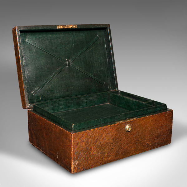 Antique Correspondence Box, English, Leather, Travel, After Asprey, Victorian