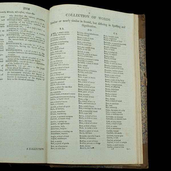 Antique Sheridan Dictionary, English, Reference, 9th Edition, Georgian, C.1804