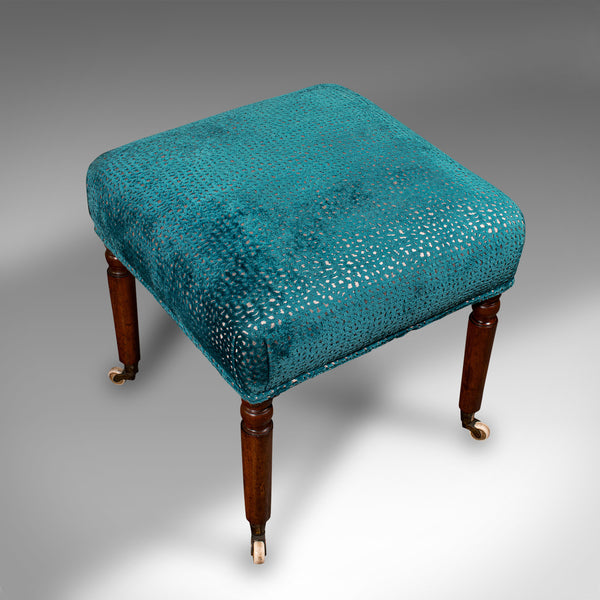 Antique Dressing Stool, English, Chenille Upholstery, Footstool, Regency, C.1820