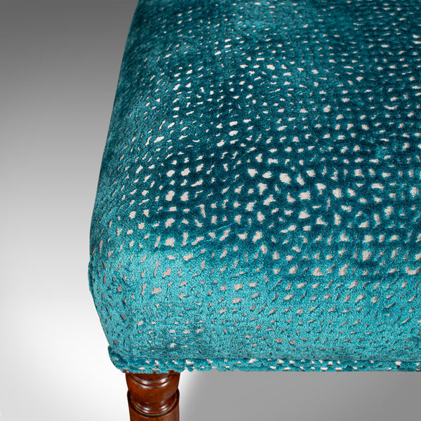 Antique Dressing Stool, English, Chenille Upholstery, Footstool, Regency, C.1820