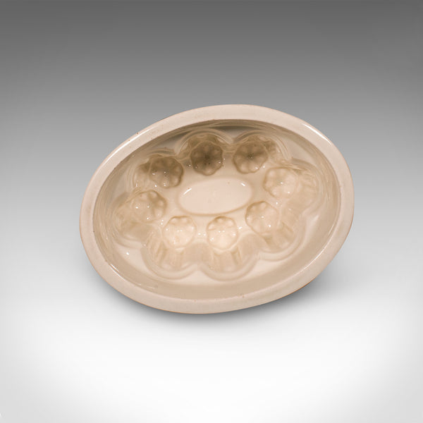 Set Of 6 Antique Jelly Moulds, English, Ceramic, Decorative Patterns, Victorian