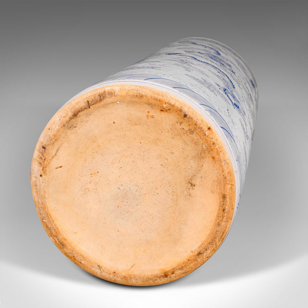 Tall Vintage Blue and White Stick Stand, Chinese, Large, Umbrella Holder, C.1960