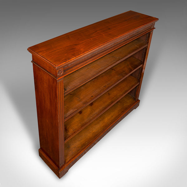 Antique Open Bookcase, English, Walnut, Bookshelf Cabinet, Victorian, Circa 1900