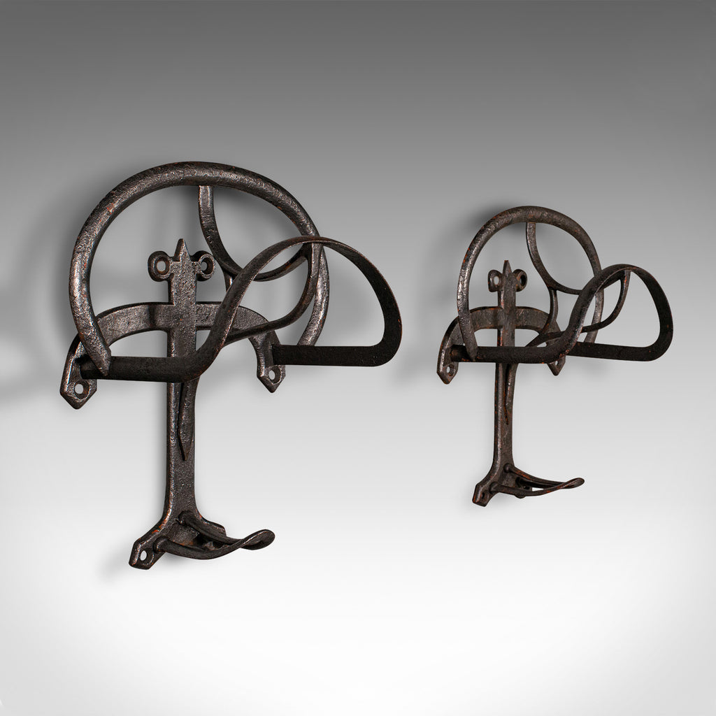 Pair Of Antique Equestrian Saddle Racks, English, Stables, Tack Rest, Victorian