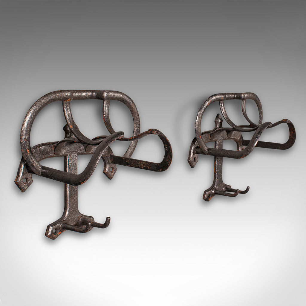 Pair Of Antique Tack Rests, English, Stables, Equestrian, Victorian