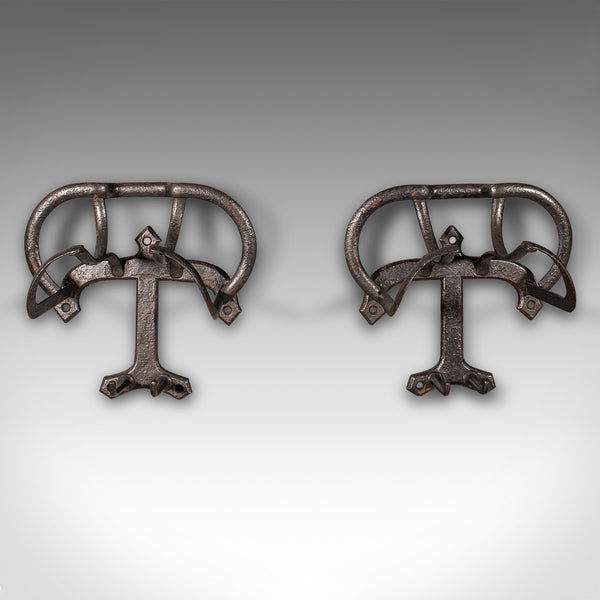 Pair Of Antique Tack Rests, English, Stables, Equestrian, Victorian