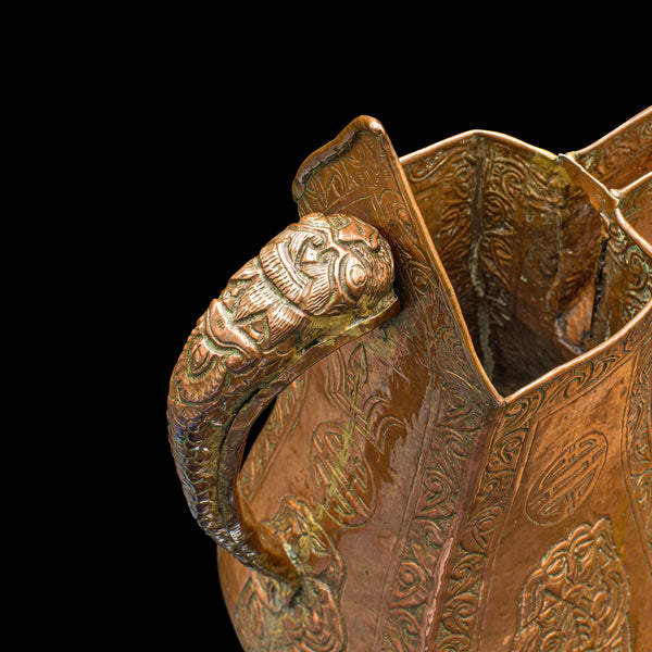 Antique Serving Jug, Chinese, Copper, Decorative Ewer, Provincial, Victorian