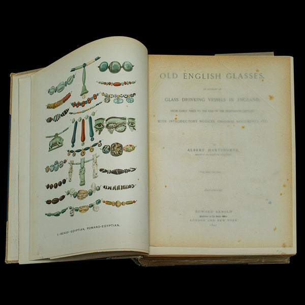 Antique Reference Book, Old English Glasses, Hartshorne, History, Victorian