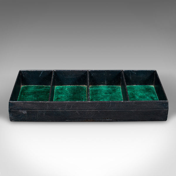 Small Antique Executive Desk Tray, Scottish, Leather, Tidy, WJ Milne, Victorian