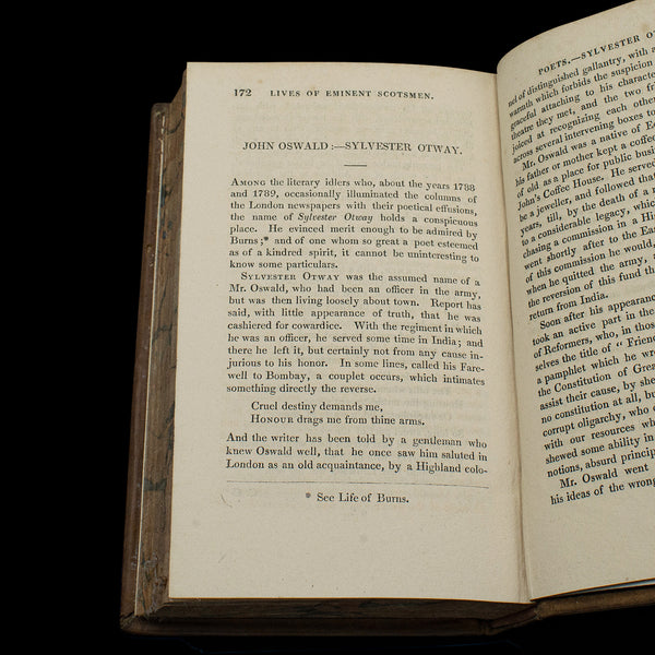 2 Antique Books, The Lives of Scottish Poets, English, Biographical, Regency