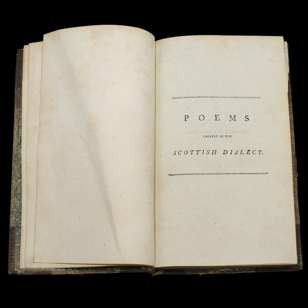 Book of Antique Poems by Robert Burns, Scottish Dialect English, Georgian, 1813