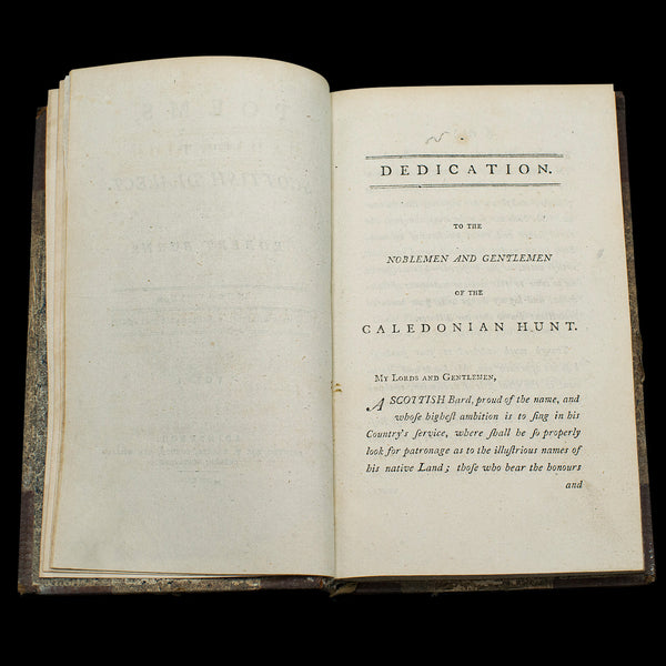 Book of Antique Poems by Robert Burns, Scottish Dialect English, Georgian, 1813