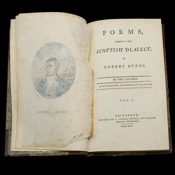 Book of Antique Poems by Robert Burns, Scottish Dialect English, Georgian, 1813