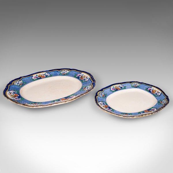 Set of 2 Large Antique Meat & Poultry Platters, English Ceramic, Victorian, 1900