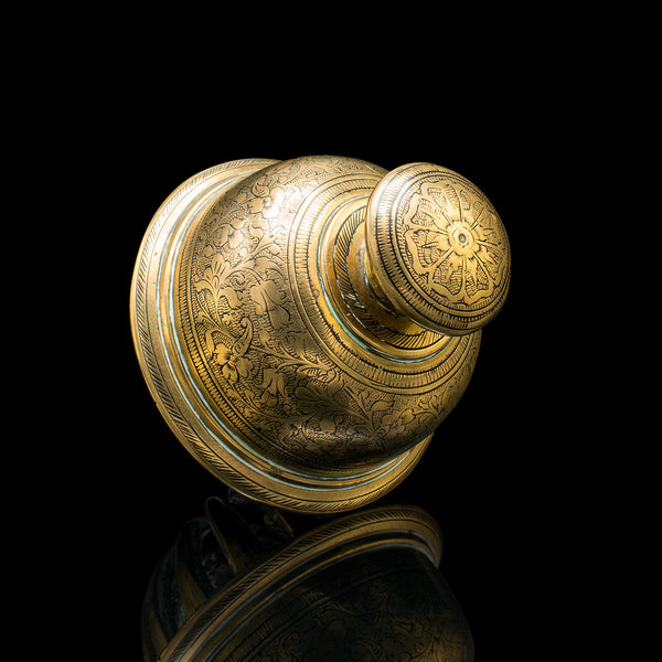 Small Antique Temple Bell, Oriental, Brass Tea Calling Chime, Early 20th Century