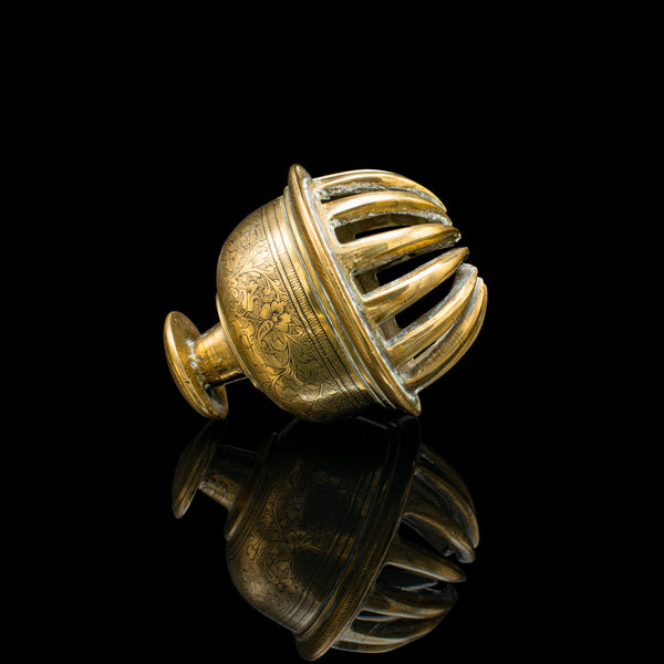 Small Antique Temple Bell, Oriental, Brass Tea Calling Chime, Early 20th Century