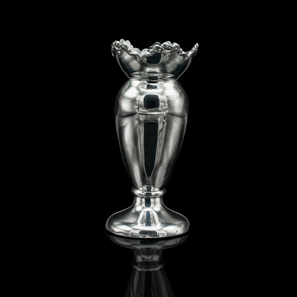 Pair Of Antique Duck Egg Cups, English, Silver, Vase, Edwardian, Hallmarked 1904