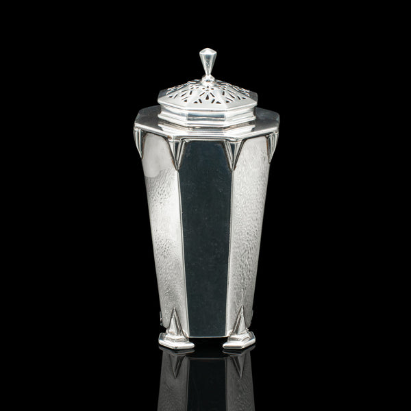 Vintage Sugar Caster, English, Sterling Silver, Shaker, Art Deco, Hallmark 1933