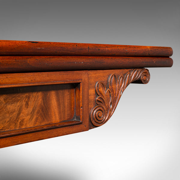 Antique Fold Over Tea Table, English, Occasional, Games, 2-4 Seater, William IV