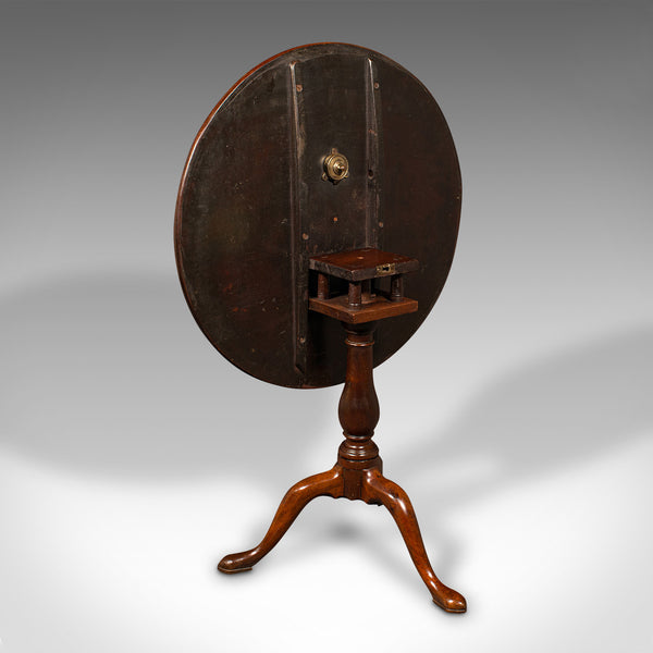 Antique Tilt Top Table, English, Occasional, Birdcage Mount, Georgian, C.1750