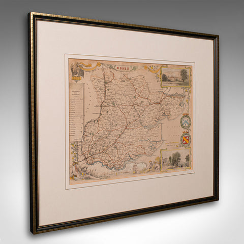 Antique County Map, Essex, English, Framed, Cartographic Interest, Victorian