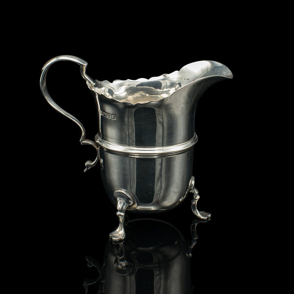 Small Antique Cream Jug, English, Sterling Silver, Milk Pourer, Hallmarked 1919