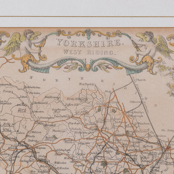 Antique West Yorkshire Map, English, Framed Lithography, Cartography, Victorian