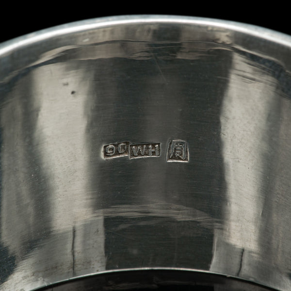 Antique Napkin Ring, Chinese, Silver, Table Decor, Hallmark, Victorian, C.1900