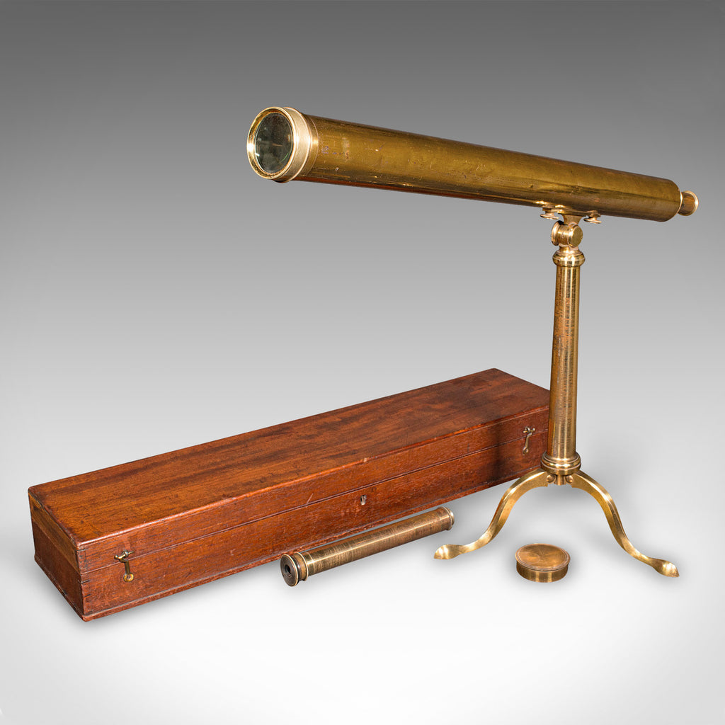 Antique Library Telescope, English, Brass, Astronomical, Dollond, Late Victorian
