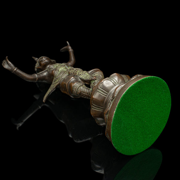 Antique Siamese Dancer Statue, Thai, Bronze Deity Figure, Victorian, Circa 1850