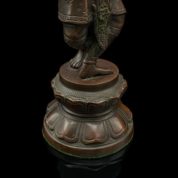 Antique Siamese Dancer Statue, Thai, Bronze Deity Figure, Victorian, Circa 1850