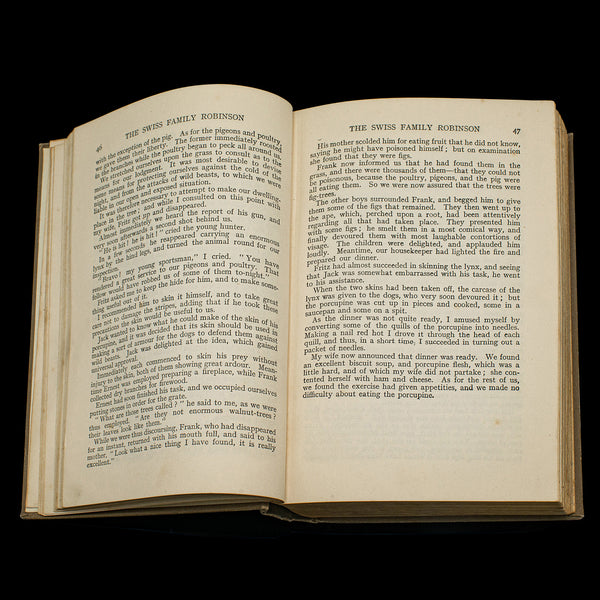 Vintage Book, The Swiss Family Robinson, English, Fiction, Johann Wyss, C.1930