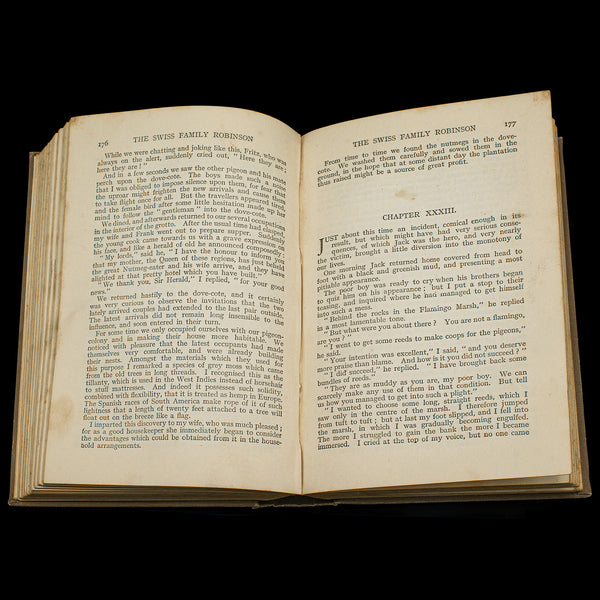 Vintage Book, The Swiss Family Robinson, English, Fiction, Johann Wyss, C.1930