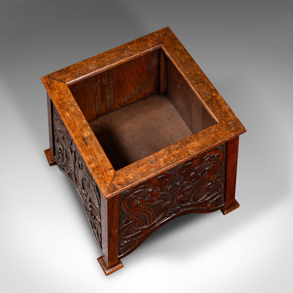 Antique Shoe Boy's Stool, English, Oak, Footstool, Art Nouveau, Victorian, 1900