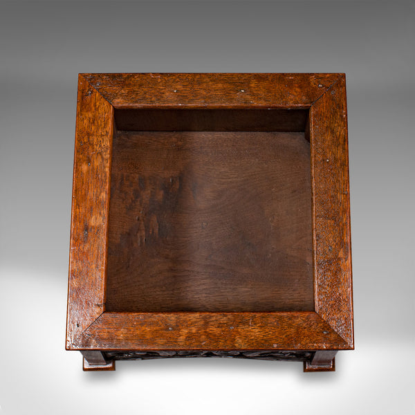 Antique Shoe Boy's Stool, English, Oak, Footstool, Art Nouveau, Victorian, 1900