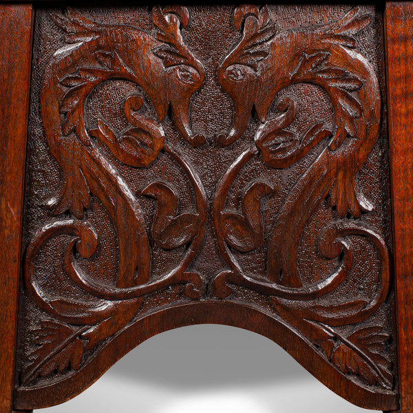 Antique Shoe Boy's Stool, English, Oak, Footstool, Art Nouveau, Victorian, 1900