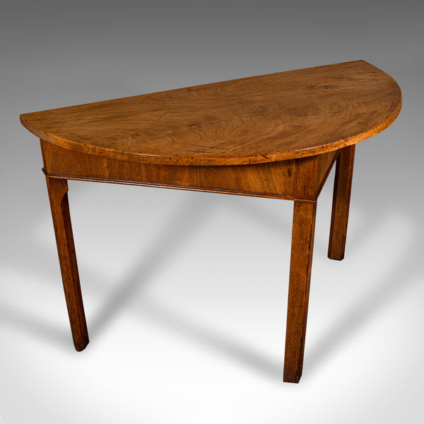 Pair Of Antique Demi-Lune Tables, English, Occasional, Side, Georgian, C.1780