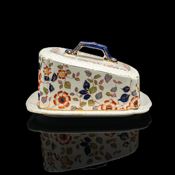 Antique Decorative Cheese Keeper, English, Ceramic, Butter Dish, Victorian, 1900