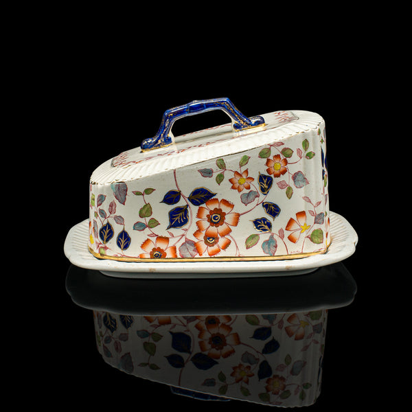 Antique Decorative Cheese Keeper, English, Ceramic, Butter Dish, Victorian, 1900
