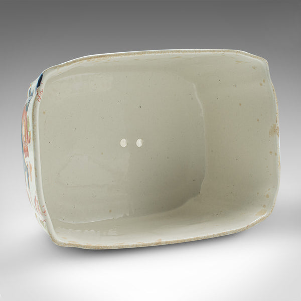 Antique Butter Dish, English, Ceramic Cheese Keeper, Country Kitchen, Circa 1920