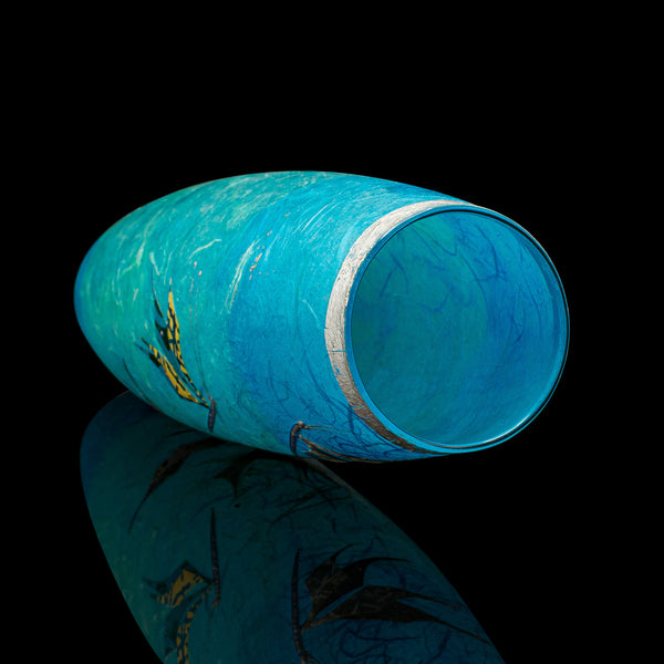 Tall Contemporary Decorative Flower Sleeve, English, Art Glass, Straw Silk Vase