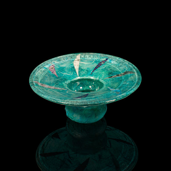 Contemporary Decorative Tea Light Stand, English Art Glass, Votive Candle Holder